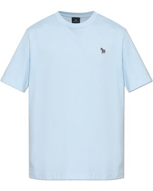 Paul Smith T-Shirt With A Patch - Blue