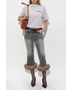 Balenciaga T-Shirt With Vintage Effect - Gray