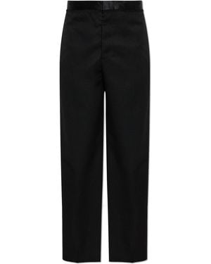 Maison Margiela Wool Trousers With Side Stripes - Black