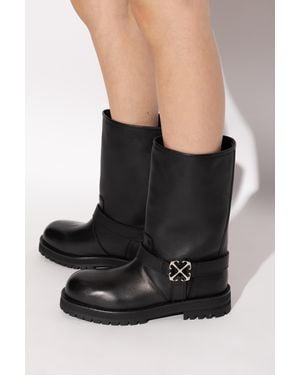 Off-White c/o Virgil Abloh Leather Ankle Boots - Black