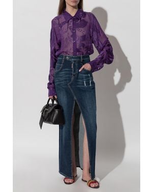 DSquared² Transparent Shirt With Decorative Pattern - Blue