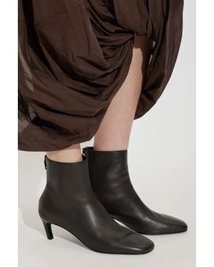 TOTEME Leather Ankle Boots With Heels - Black