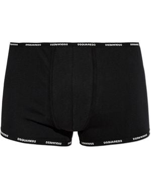 DSquared² Cotton Boxers With Logo - Black