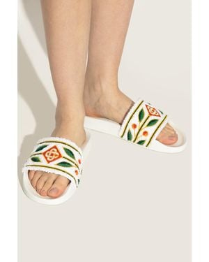 CASABLANCA Slides With Logo - Natural