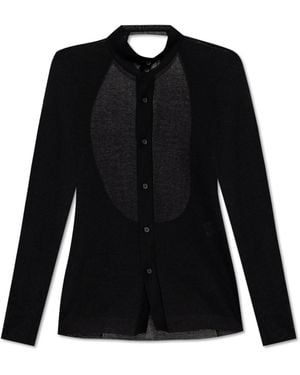 Issey Miyake Cardigan With Cut-Out - Black