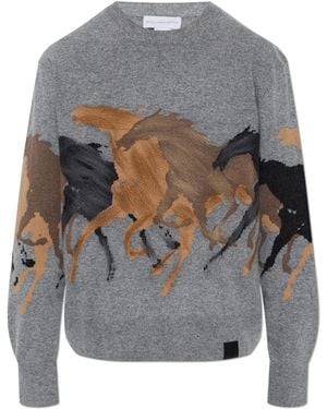 Stella McCartney Wool Sweater With Decorative Pattern - Grey