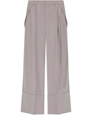 Victoria Beckham Trousers With Wide-Leg - Grey