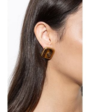 Versace Earrings With Medusa Head - Black