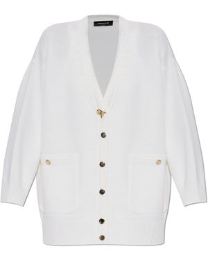 Fabiana Filippi Wool Cardigan With Pockets - White