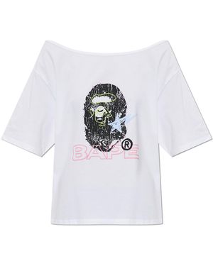 A Bathing Ape T-Shirt With Logo - White