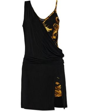 Versace Jeans Couture Strap Dress With "Barocco" Pattern - Black