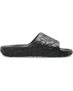 COACH Rubber Flip-Flops With Logo - Black