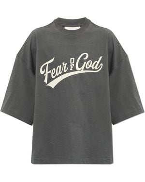 Fear Of God Cotton T-Shirt With Print - Grey
