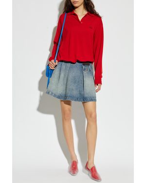 Loewe Denim Skirt With Pockets - Red