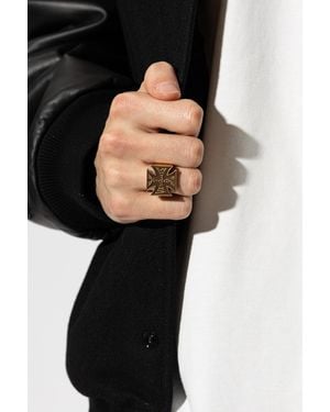 Vetements Signet Ring With Logo - Black