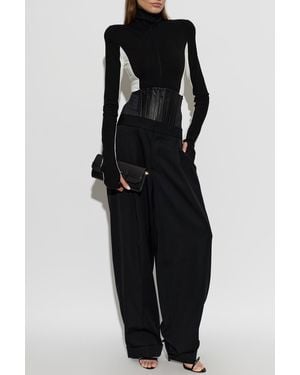 DSquared² Pants With Attached Corset Belt - Black