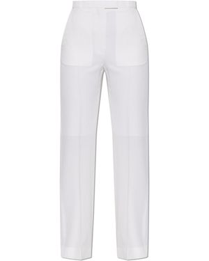 McQueen Wool Trousers With Crease - White