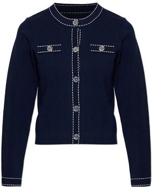 MICHAEL Michael Kors Cardigan With Decorative Stitching - Blue