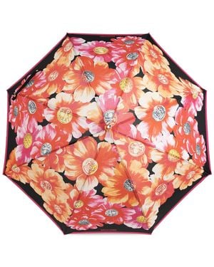 Moschino Parasol With Floral Motif - Pink