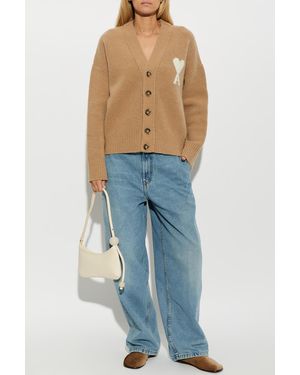 Ami Paris Cardigan With Logo - Blue