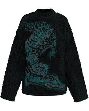 LACOSTE RUNWAY Loose-Fit Jumper - Green