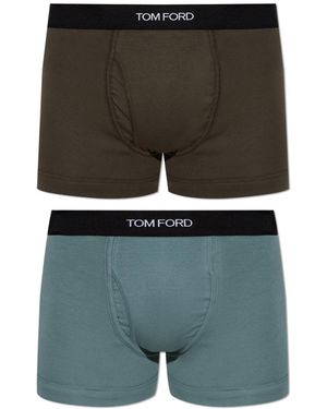 Tom Ford Two-Pack Of Boxers With Logo - Black