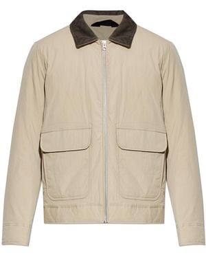 Rag & Bone Jacket With Corduroy Collar - Natural