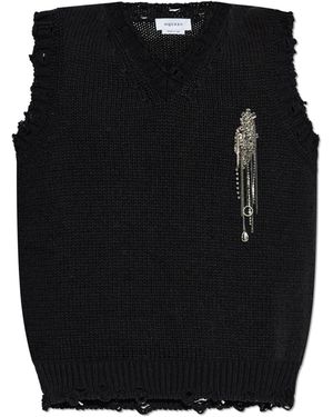 McQueen Vest With Applique - Black