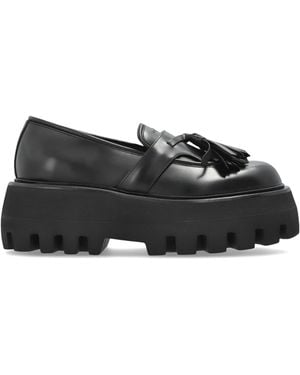 McQueen Loafers On A Platform - Black