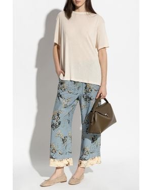 Paul Smith Loose-Fit Pants With Stitching On The Legs - Blue