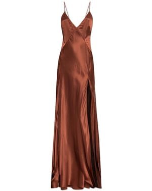 Amiri Silk Dress With Spaghetti Straps - Brown