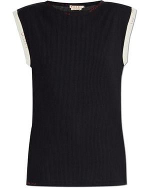 Marni Top With Decorative Stitching - Black