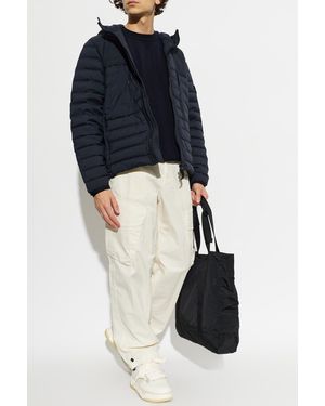 Stone Island Quilted Jacket With Hood - Blue