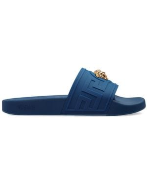 Versace Rubber Flip-Flops With Medusa Head - Blue