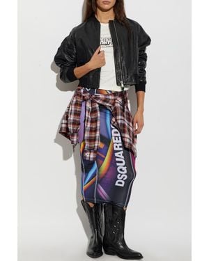 DSquared² Skirt With Logo - Blue