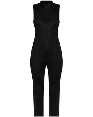 Pleats Please Issey Miyake Sleeveless Pleated Jumpsuit - Black