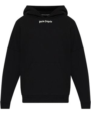 Palm Angels Cotton Sweatshirt With Printed Logo - Black