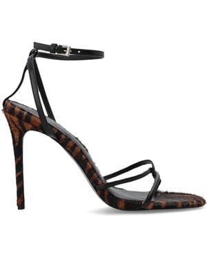 Black Suede Studio Heeled Sandals 'Miley 100' - White