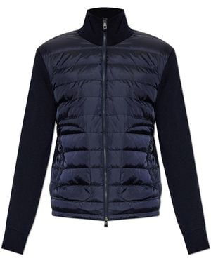 Moncler Cardigan With Down Front - Blue