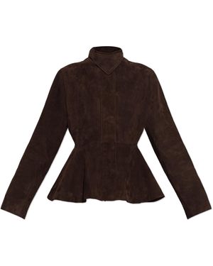 Alaïa Suede Jacket - Brown
