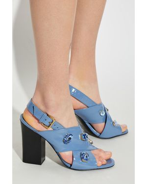 Marni Leather Heeled Sandals - Blue