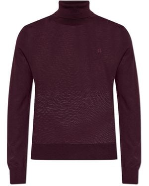 DSquared² Wool Turtleneck With Embroidered Logo - Purple