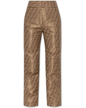 Fendi Ski Trousers With Monogram - Natural