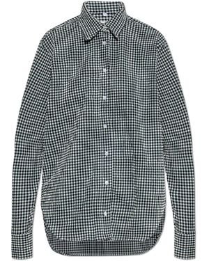 Hunza G Shirt With A Check Pattern - Grey