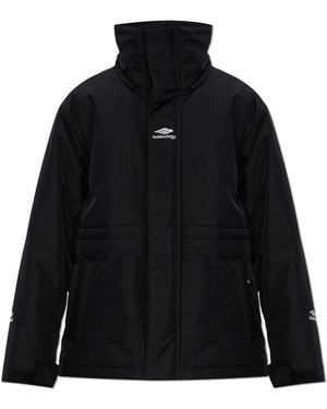 Balenciaga Insulated Jacket With Logo - Black