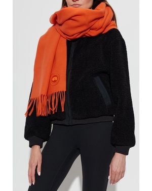 Canada Goose Wool Scarf With Logo - Black