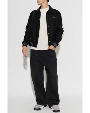 Amiri Wool Jacket With Logo - Black