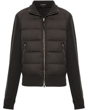 Tom Ford Wool Cardigan With Down Front - Black