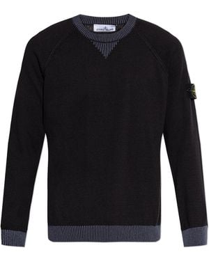 Stone Island Down Jacket With Hood - Black