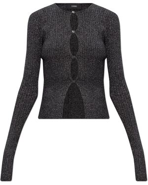 Amiri Cardigan With Metallic Thread - Black